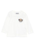 Felpa per neonati Moschino Kids bianco con stampa Teddy MVO00RLAA10 10063 MOSCHINO KIDS 
