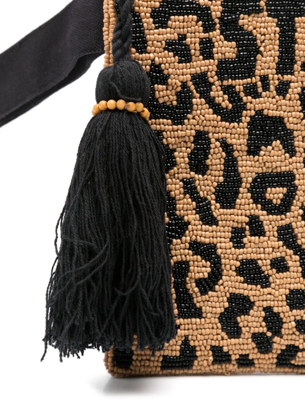 Pochette Aline MC2 Saint Barth marrone con stampa animalier POU0002 00653L MC2 ST. BARTH KIDS 