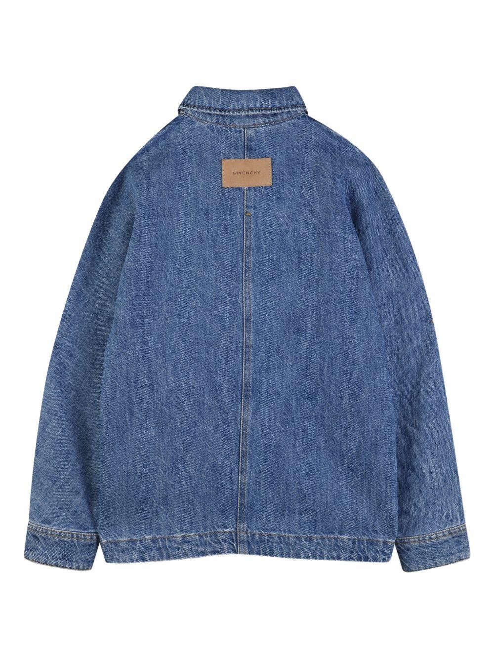 Camicia per bambino Givenchy Kids in denim con taschino e logo H31212 Z25 GIVENCHY KIDS 