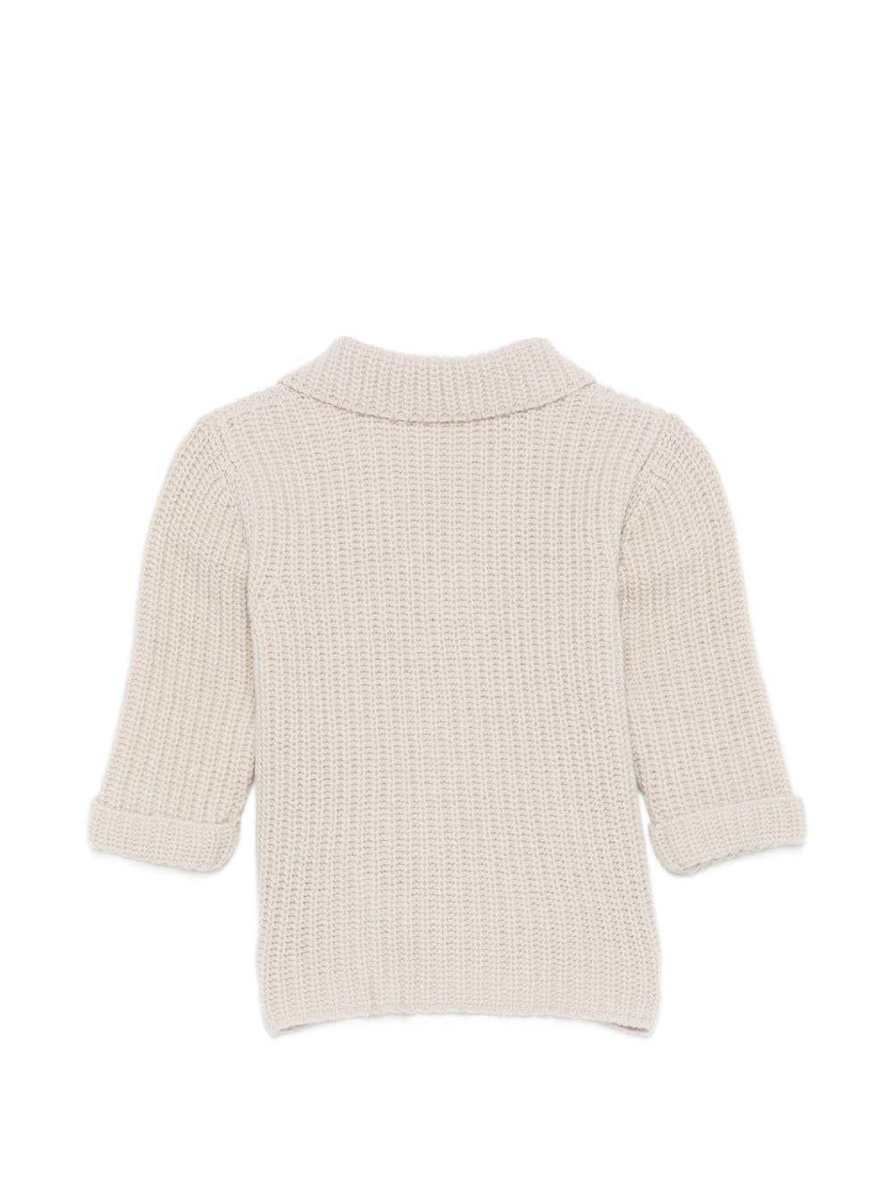 Cardigan per neonato Douuod Kids beige con revers a punta DZ2540 Z3404 107 DOUUOD KIDS 