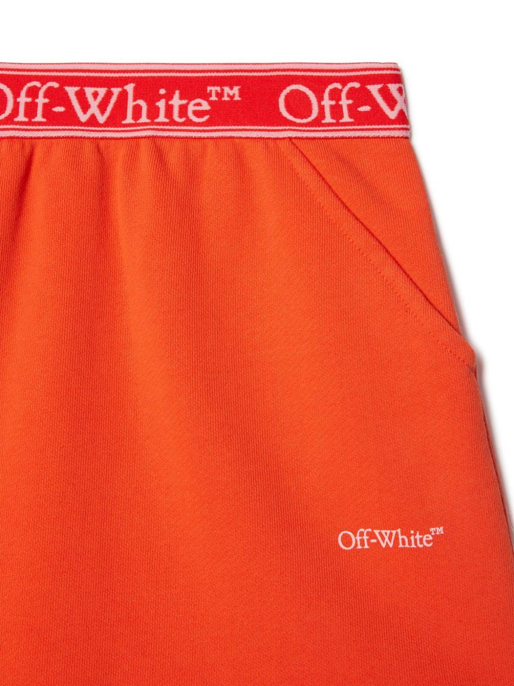 Gonna per bambina Off-White Kids arancione con banda logo OGCK001S25FLE001 2630 OFF WHITE KIDS 