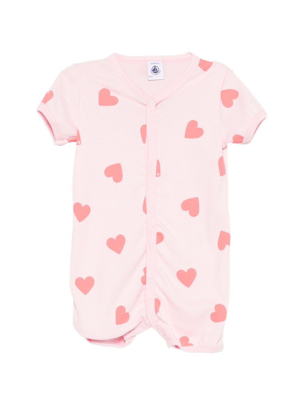 Tutina per neonata Petit Bateau rosa con stampa a cuoricini all-over A0FS2 01 PETIT BATEAU KIDS 