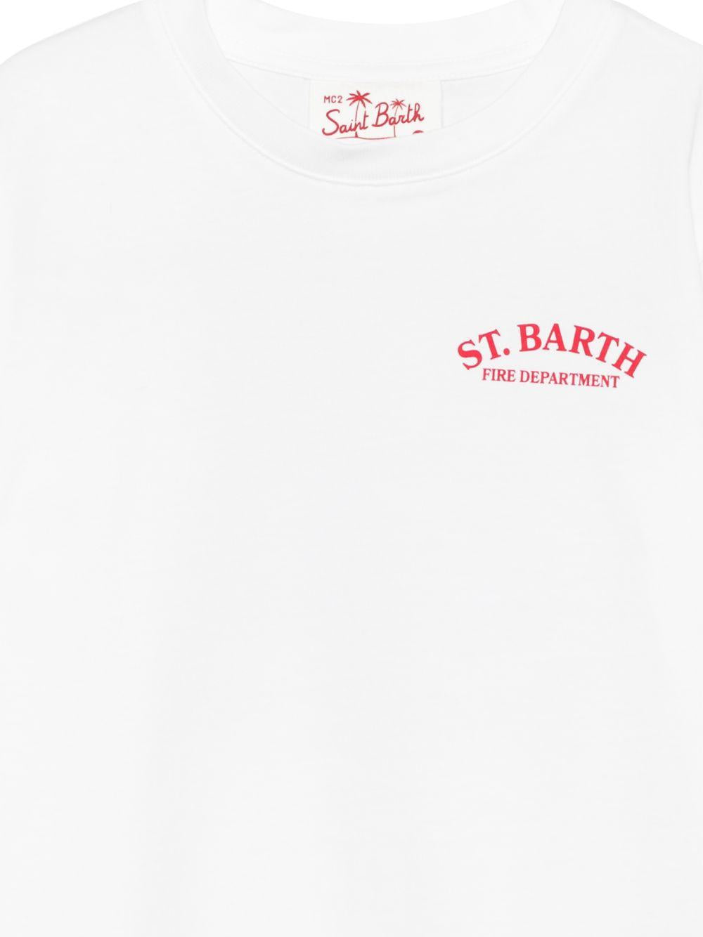 T-shirt per bambino MC2 Saint Barth Kids bianca con stampa grafica sul retro PRL0001 03462L MC2 ST. BARTH KIDS 