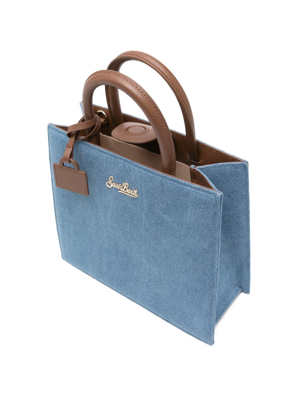 Borsa Shop Bag MC2 Saint Barth denim con logo frontale in metallo SHBM0001 00009L MC2 ST. BARTH KIDS 