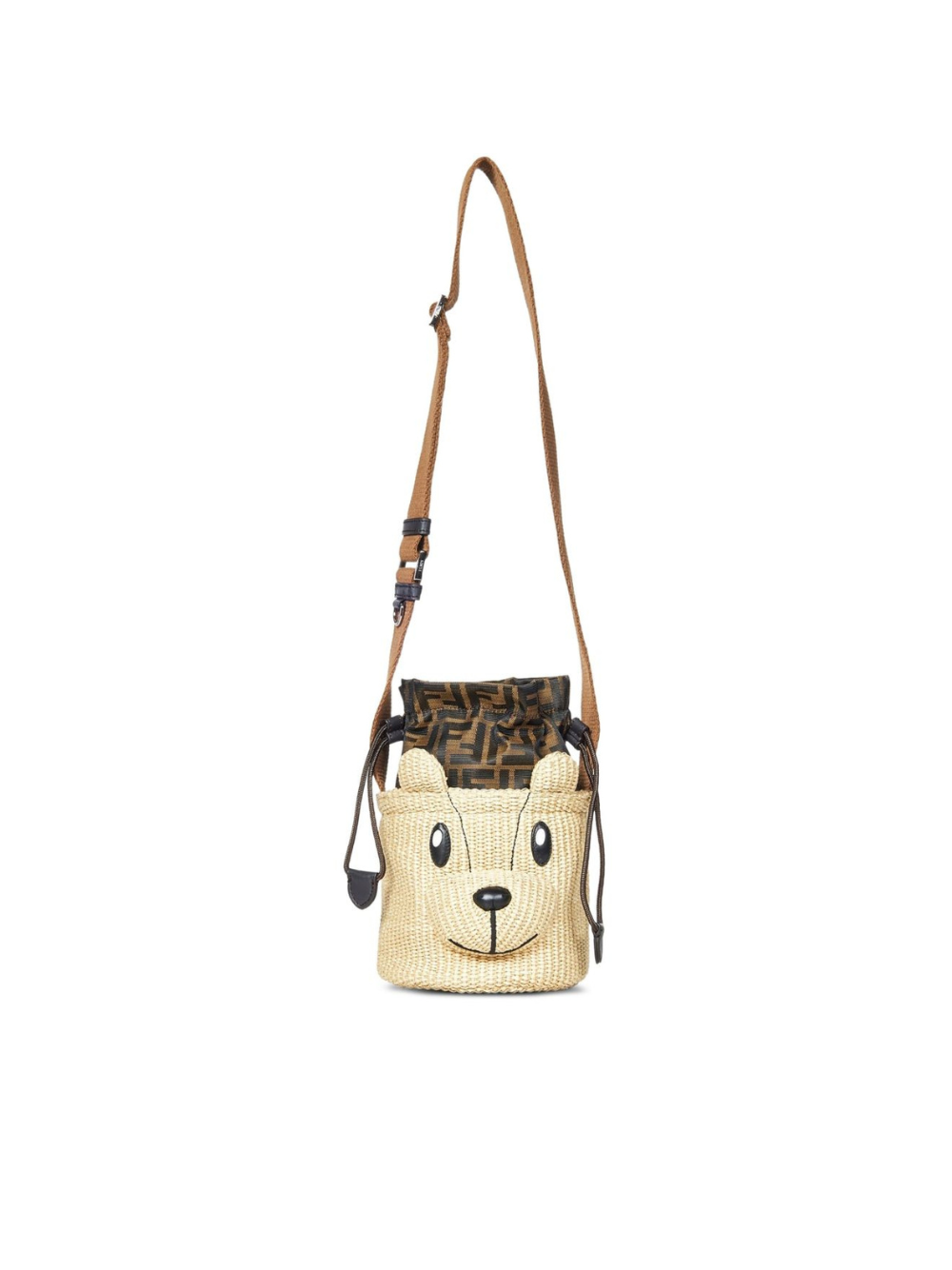 Borsa a tracolla per bambina Fendi Kids beige con motivo bear 8BZ056 AUIN F1O87 FENDI KIDS 