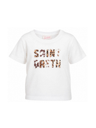 T-shirt per bambina MC2 Saint Barth Kids bianco con toppa logo animalier ELLY001 00298L MC2 ST. BARTH KIDS 