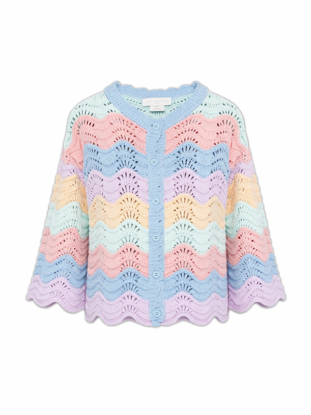 Maglione per bambina Stella McCartney Kids multicolore con motivo a onde orizzontali TY9B10 Z2922 999 STELLA McCARTNEY KIDS 