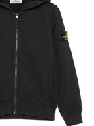 Felpa per bambino Stone Island Kids nera con distintivo Compass L2S166100006S0A20 V0029 STONE ISLAND KIDS 