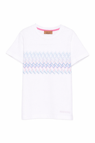 T-shirt per bambina Missoni Kids bianca con motivo a zigzag MY8A31 Z3672 100MC MISSONI KIDS 