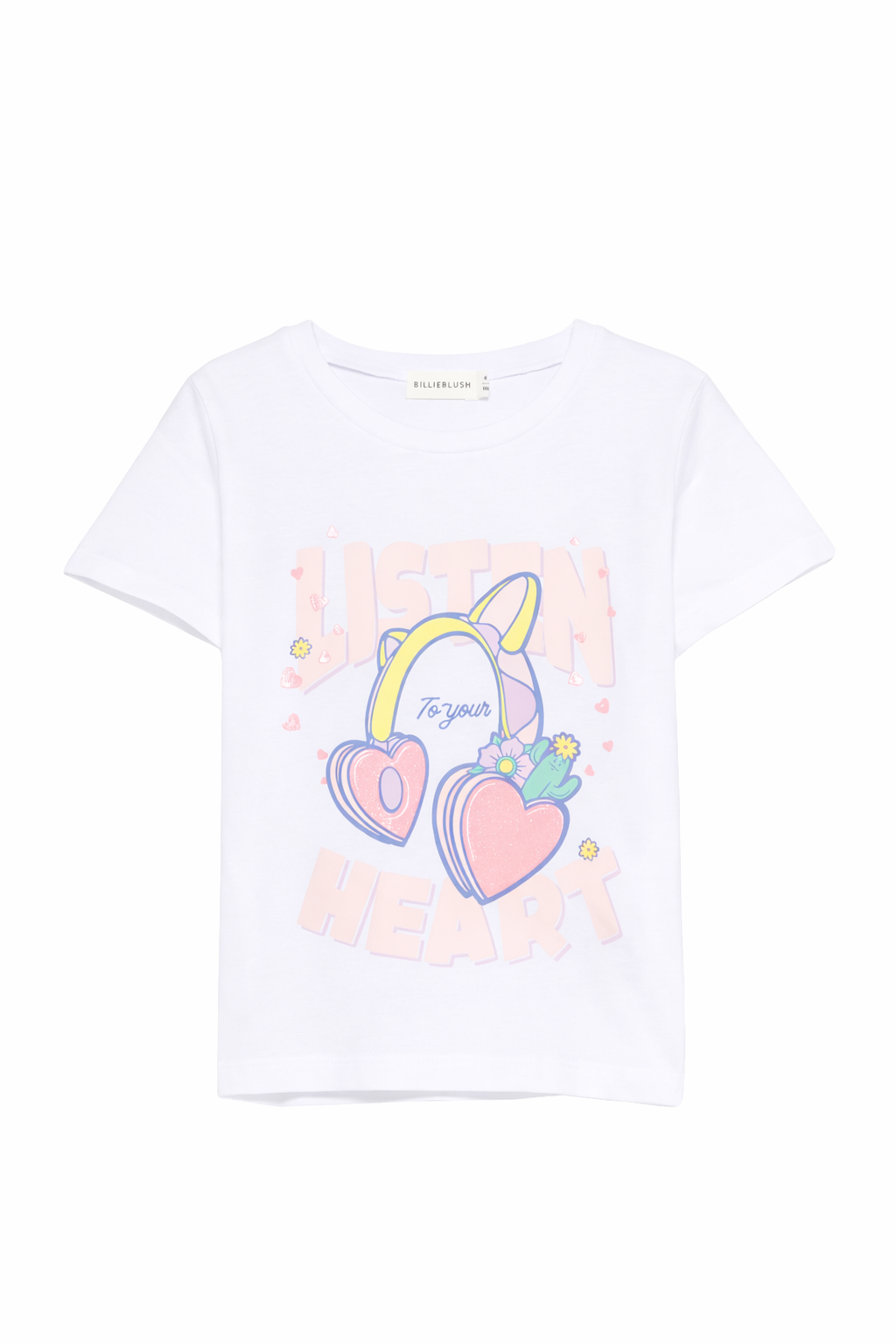 T-shirt per bambina Billieblush bianca con stampa grafica U21961 10P BILLIEBLUSH KIDS 