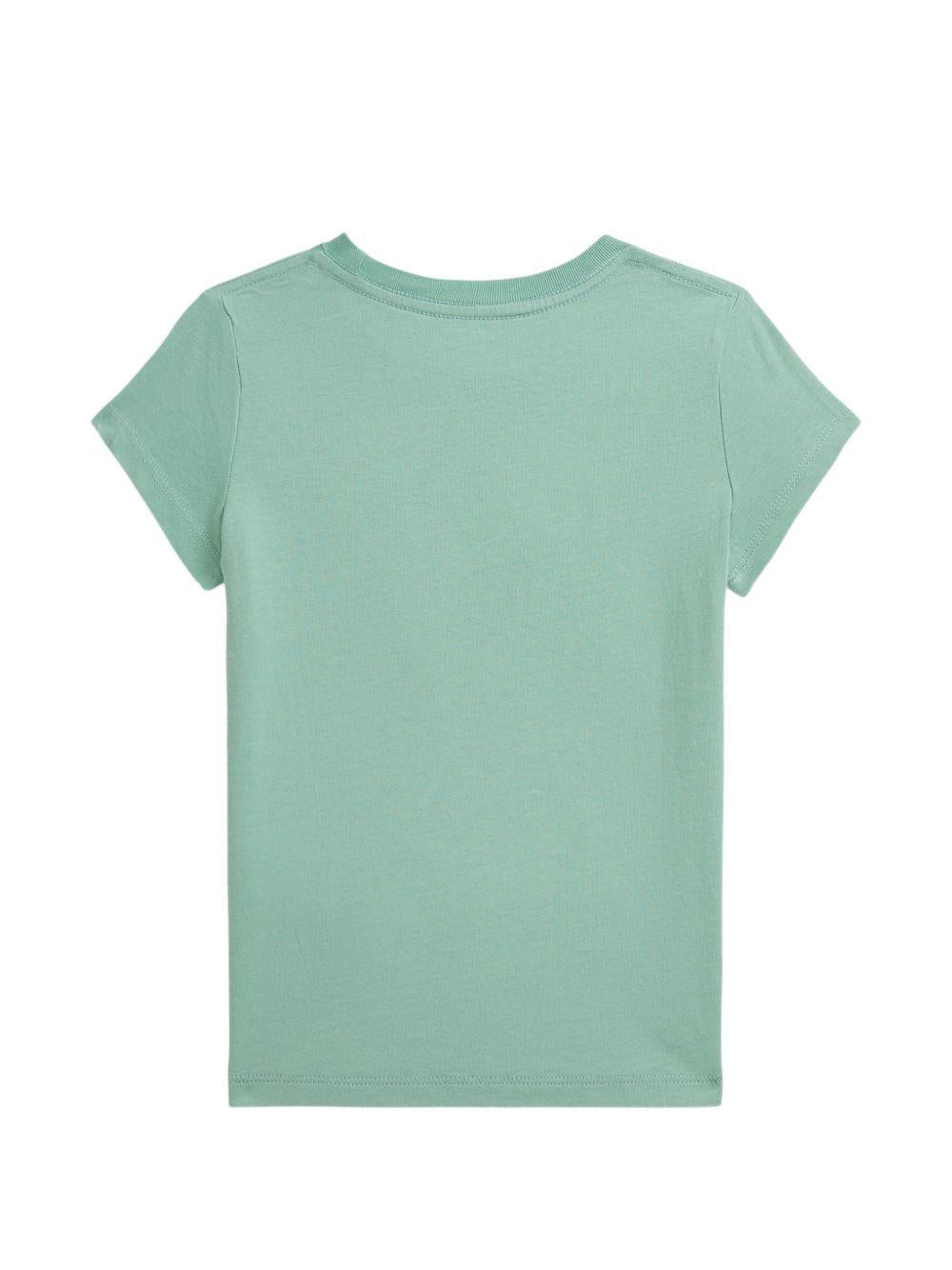 T-shirt per bambino Polo Ralph Lauren Kids verde con stampa cane 312A11768 001 Ralph Lauren kids 