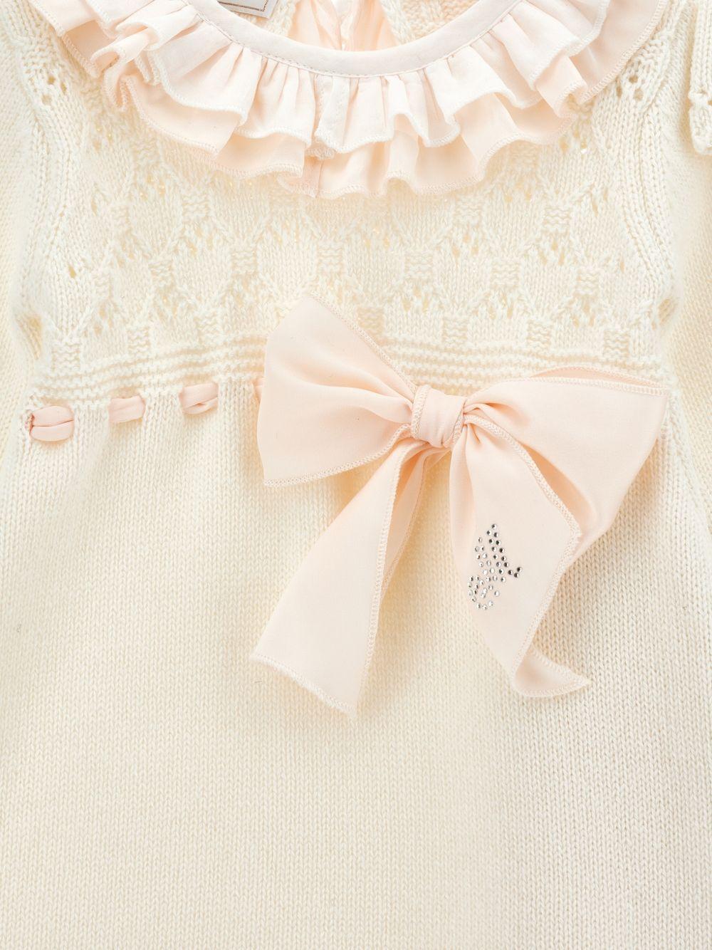 Set di tre pezzi per neonata Monnalisa Kids bianco con dettaglio con fiocco 35H512 8060 0191 MONNALISA KIDS 