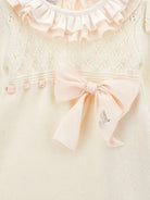 Set di tre pezzi per neonata Monnalisa Kids bianco con dettaglio con fiocco 35H512 8060 0191 MONNALISA KIDS 
