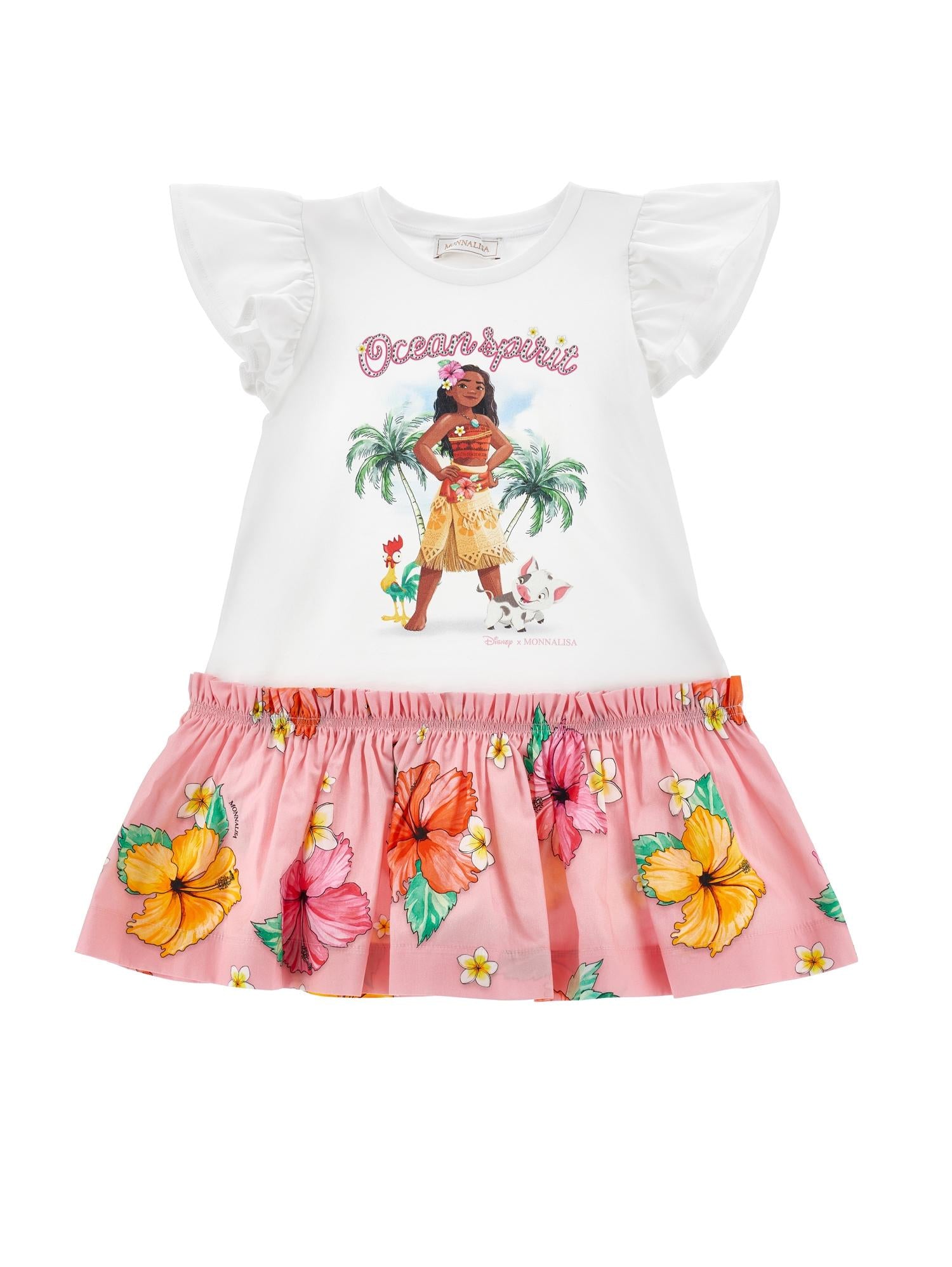 Abito per bambina Monnalisa x Disney multicolore con stampa grafica Oceania 11H927 8201 9993 MONNALISA 