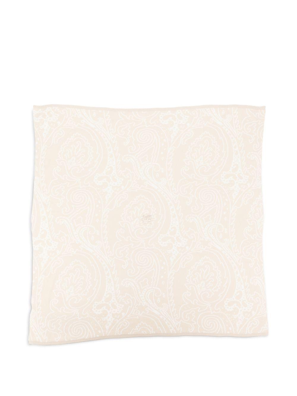 Coperta per neonati Etro Kids beige con motivo paisley GZ0510 Z1376 185 ETRO KIDS 