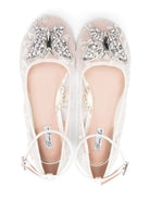 Ballerine per bambina Aruna Seth bianche con ricamo e decorazione in cristalli AS76 IVORY ARUNA SETH KIDS 