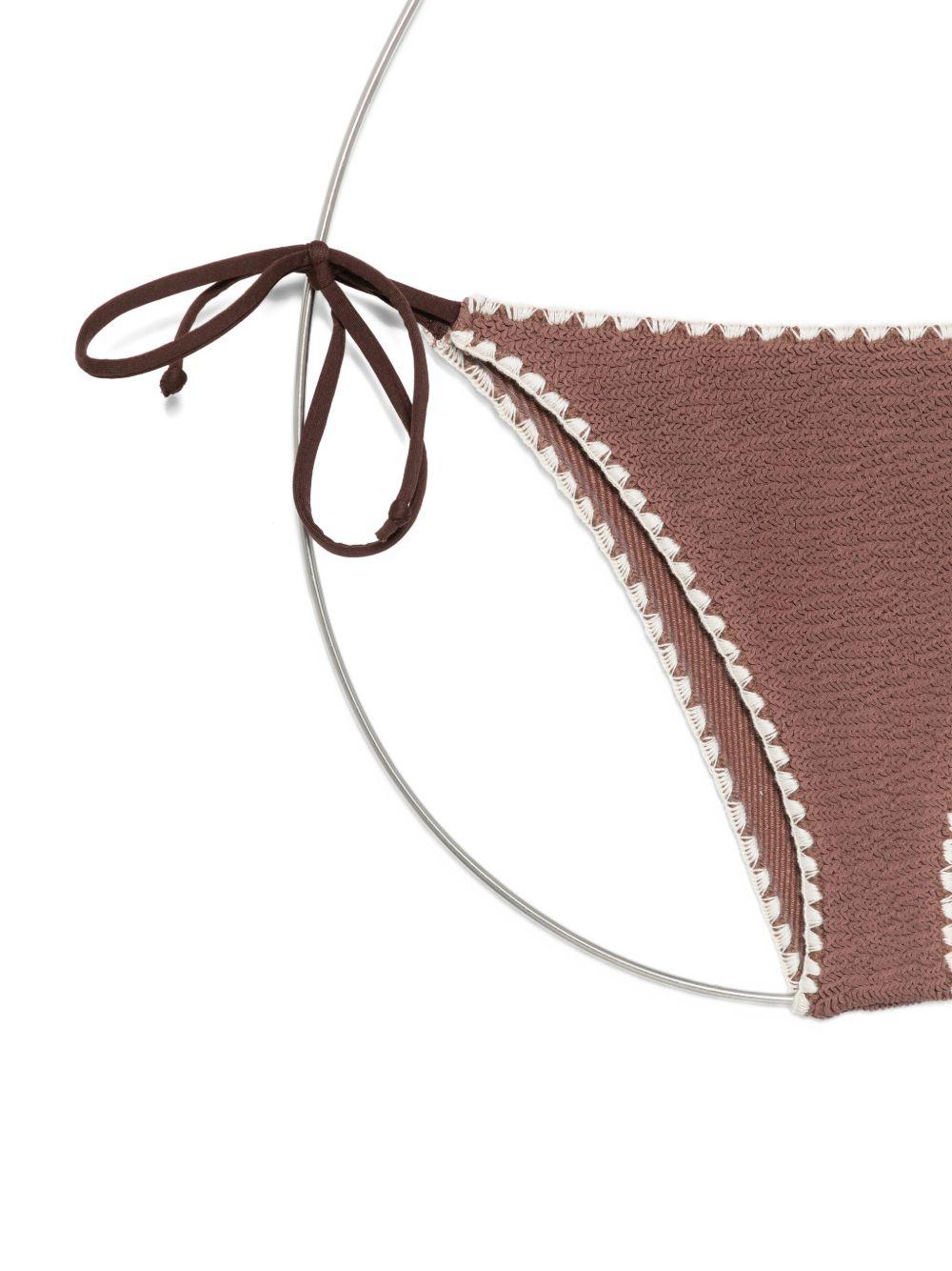 Bikini da donna MC2 Saint Barth marrone con finiture all'uncinetto MRL0014 08231L MC2 ST. BARTH 