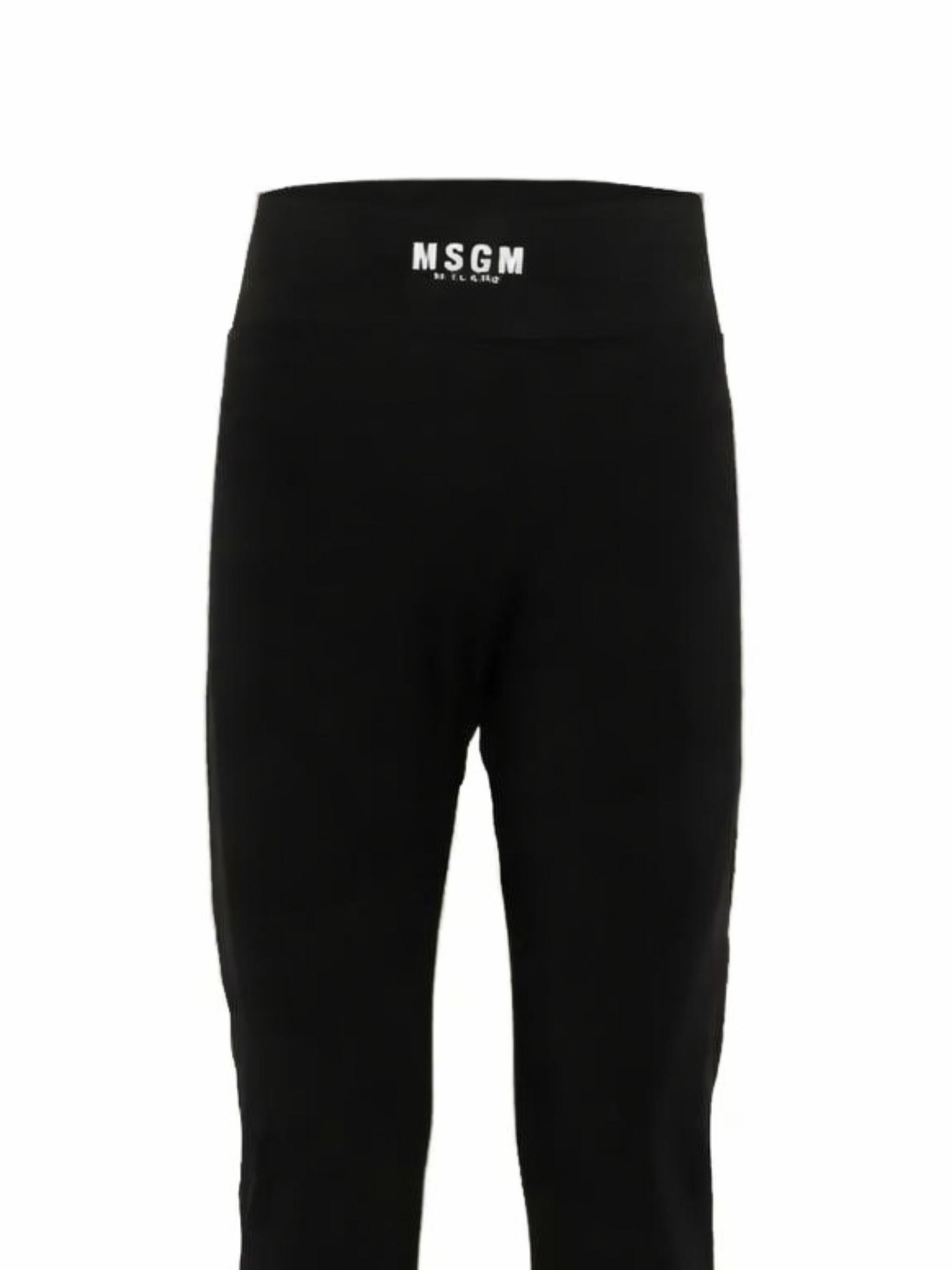 Pantaloni per bambina MSGM Kids neri con design a zampa S6MSJGPA071 110 MSGM KIDS 