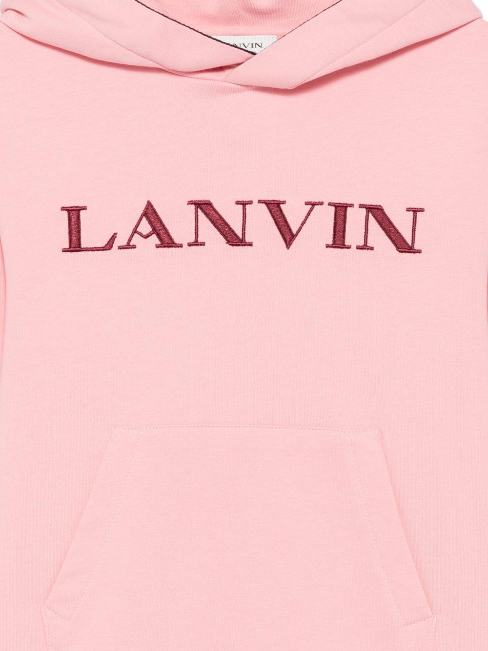 Abito modello felpa per bambina Lanvin Kids rosa con logo ricamato N30407 48N LANVIN KIDS 