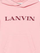 Abito modello felpa per bambina Lanvin Kids rosa con logo ricamato N30407 48N LANVIN KIDS 