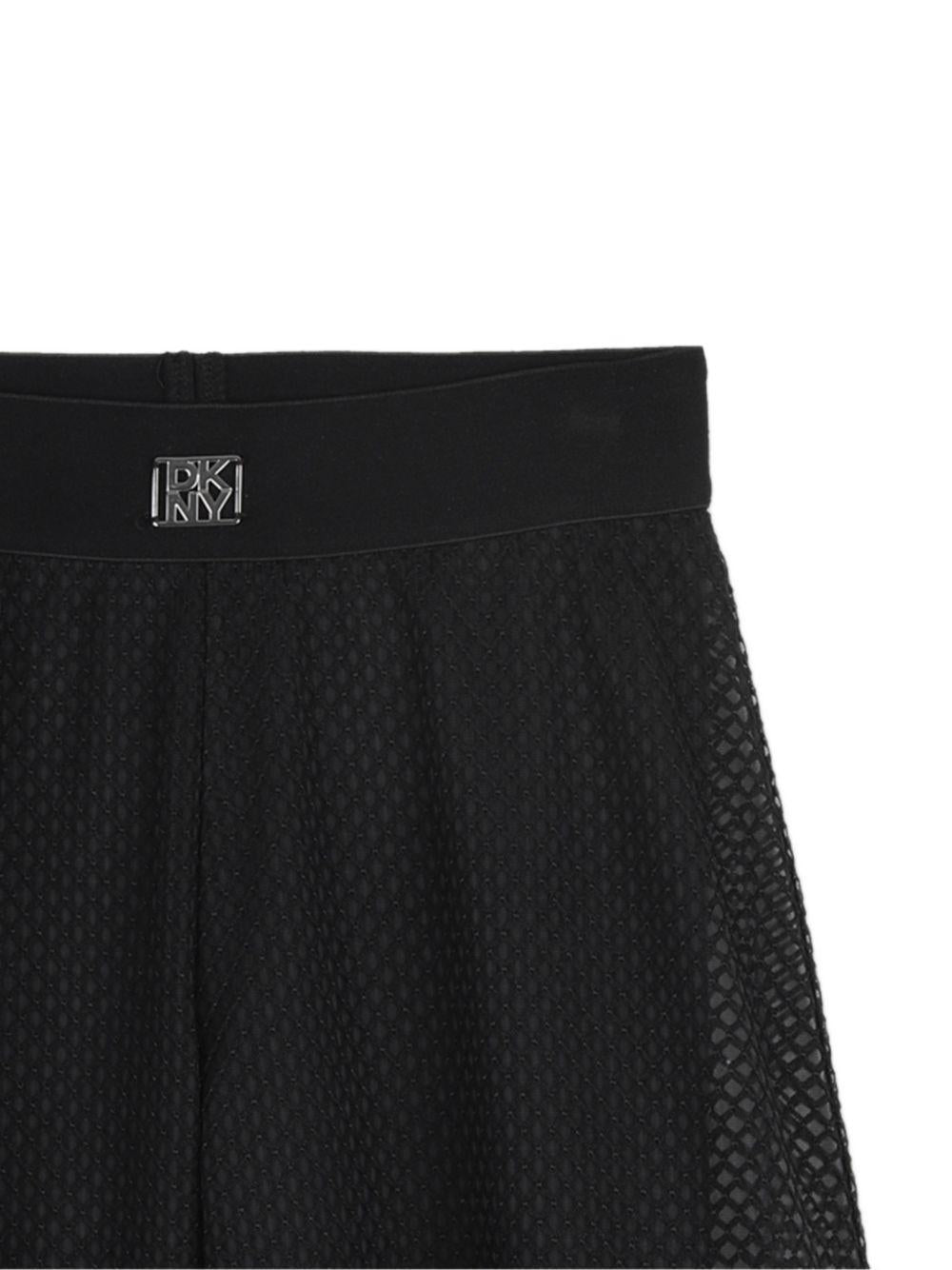 Pantaloni per bambina DKNY Kids neri con placca logo D62580 09B DKNY KIDS 
