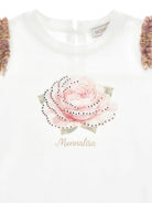 T-shirt per neonata Monnalisa Kids bianca con dettagli ruches 39H602 8002 0001 MONNALISA KIDS 