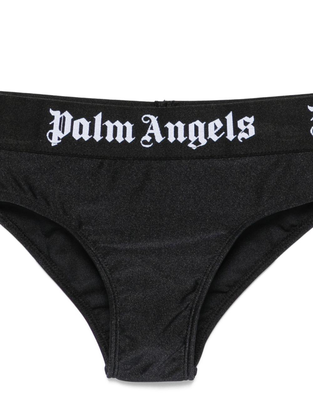 Bikini per bambina Palm Angels Kids nero con stampa logo PGFE002S26JER001 110 PALM ANGELS KIDS 