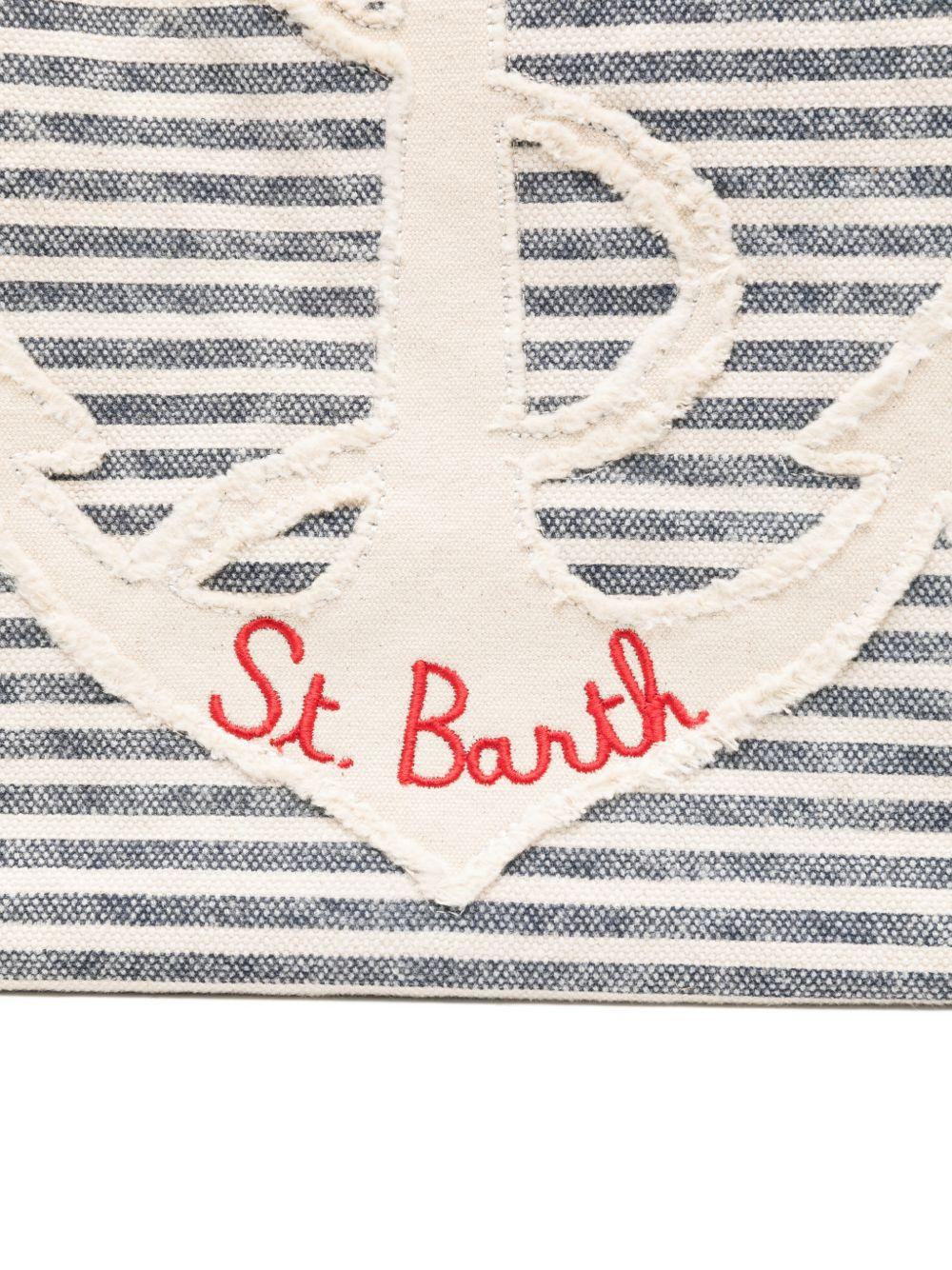 Borsa Beach Bag MC2 Saint Barth blu con fantasia a righe orizzontali BEA0003 00929L MC2 ST. BARTH 