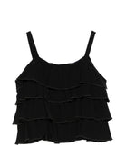 Top per bambina Balmain Kids nero con design a balze BY5A52 K0282 930OR BALMAIN KIDS 