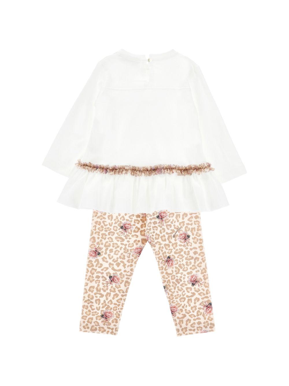 Completo t-shirt e pantaloni per neonata Monnalisa Kids multicolore con stampa leopardata 39H500 8002 0180 MONNALISA KIDS 