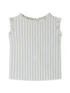 Blusa per bambina Bonpoint azzurro con motivo a righe S05GBLW00045 210 BONPOINT KIDS 