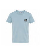 T-shirt per bambino Stone Island Junior azzurra con toppa con logo L1S162100002S0047 V004A STONE ISLAND KIDS 
