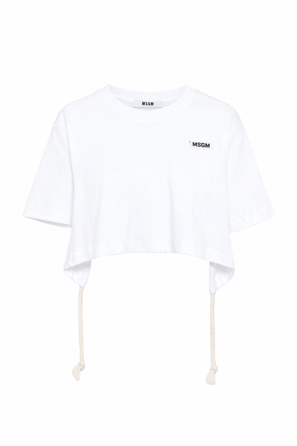 T-shirt per bambina MSGM Kids bianca con apertura sulla schiena S6MSJGTH179 001 MSGM KIDS 
