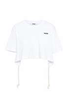 T-shirt per bambina MSGM Kids bianca con apertura sulla schiena S6MSJGTH179 001 MSGM KIDS 