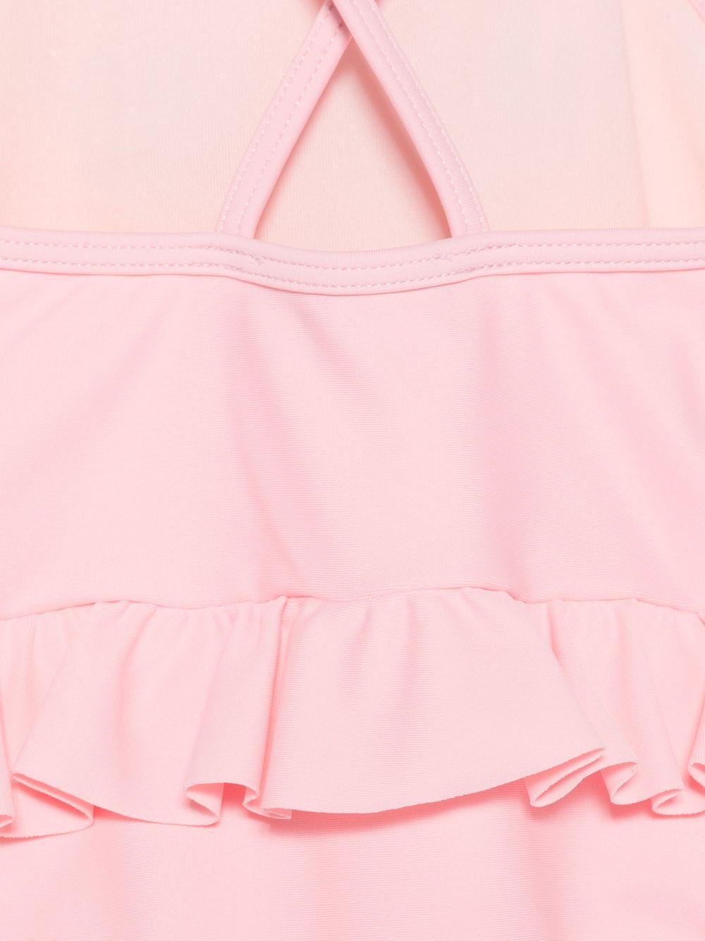 Costume da bagno per neonata Moschino Kids rosa con stampa logo sul davanti MBL00SXM100 50209 MOSCHINO KIDS 