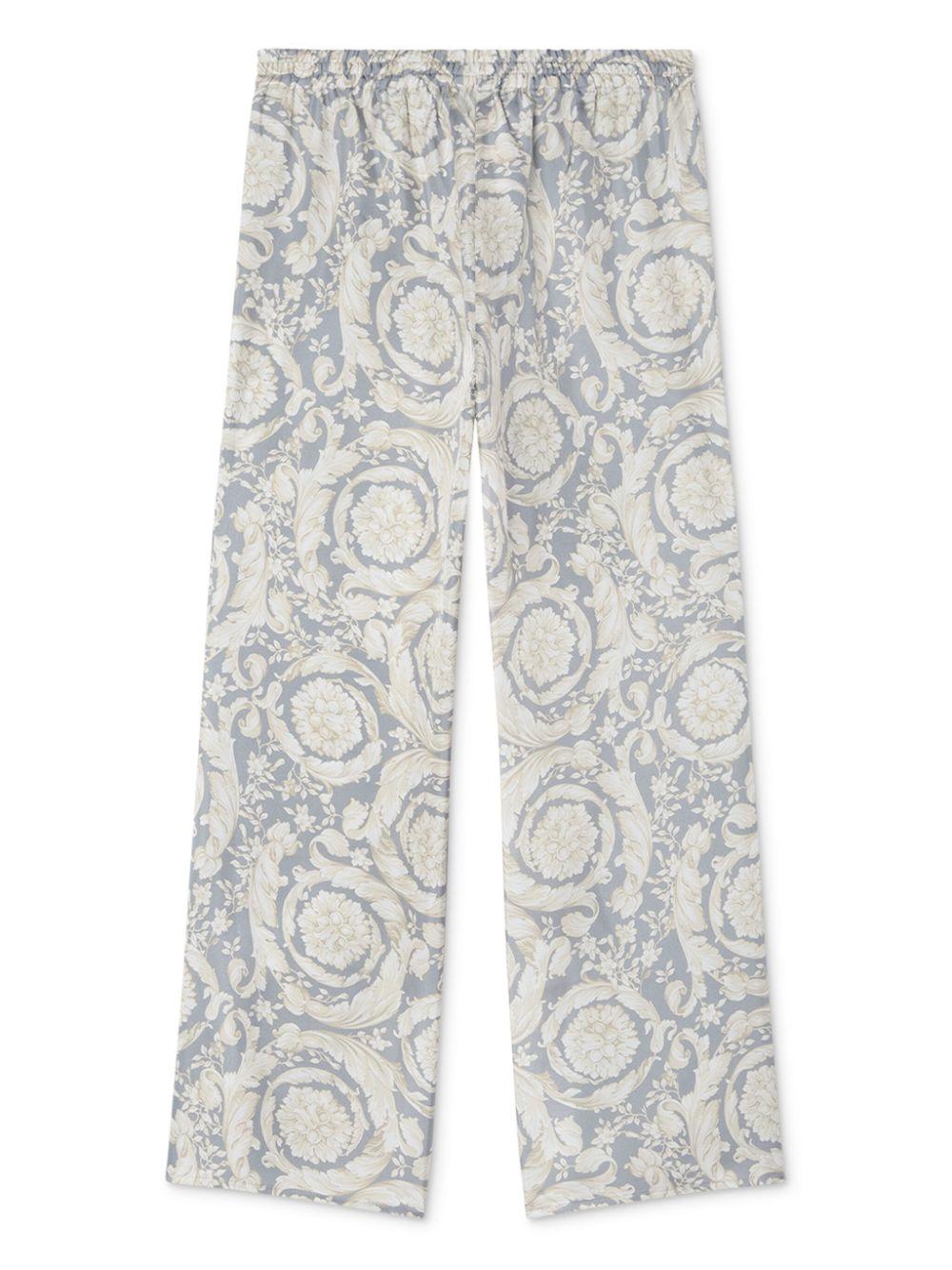 Pantaloni sportivi per bambina Versace Kids grigio con stampa Barocco 10185141A11195 5E340 VERSACE KIDS 