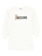 Abito per bambina Moschino Kids bianco con stampa Teddy Bear HDV0GYLCA83 10063 MOSCHINO KIDS 