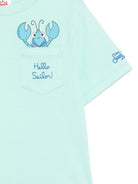 T-shirt per bambino MC2 Saint Barth Kids azzurra con ricamo sul davanti EDD0001 01946L MC2 ST. BARTH KIDS 