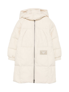 Piumino per bambino Emporio Armani Kids beige con cappuccio EB000490 AF16042 U1156 EMPORIO ARMANI KIDS 