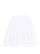 Felpa per bambini Moschino Kids bianca con logo sul davanti HUF09LLCA88 10101 MOSCHINO KIDS 