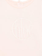 T-shirt per neonata Chloé Kids rosa chiaro con logo ricamato C20525 46J CHLOE' KIDS 