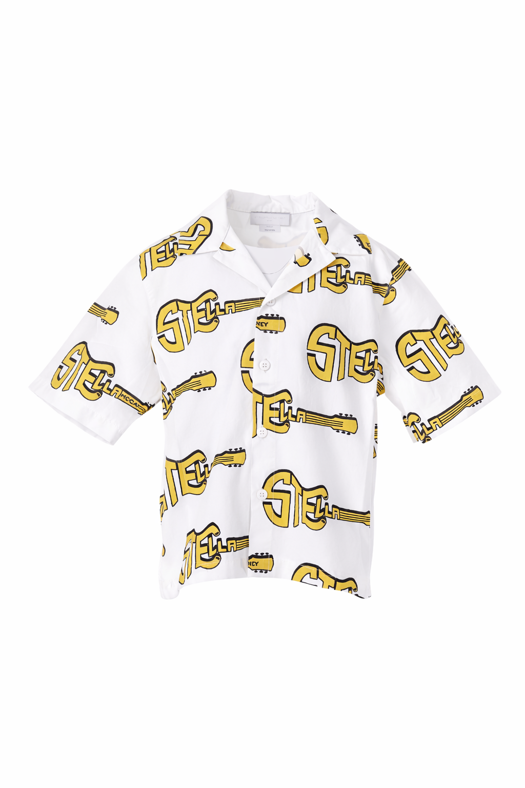 Camicia per bambino Stella McCartney Kids bianca con stampo logo chitarra TY5P01 Z3542 101MC STELLA McCARTNEY KIDS 