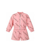 Completo felpa e shorts per bambina Givenchy Kids rosa con stampa logo all-over H31553 46G GIVENCHY KIDS 