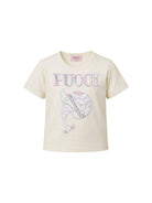 T-shirt per bambina Emilio Pucci Junior bianca con ricamo logo PY8A01 Z3672 102LI EMILIO PUCCI KIDS 
