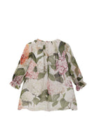 Abito per neonata Dolce & Gabbana Kids bianco con stampa ortensia L24DH9 IS10T HA5XG DOLCE & GABBANA KIDS 