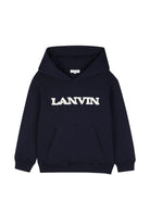 Felpa per bambino Lanvin Kids blu con applicazione logo N30435 855 LANVIN KIDS 