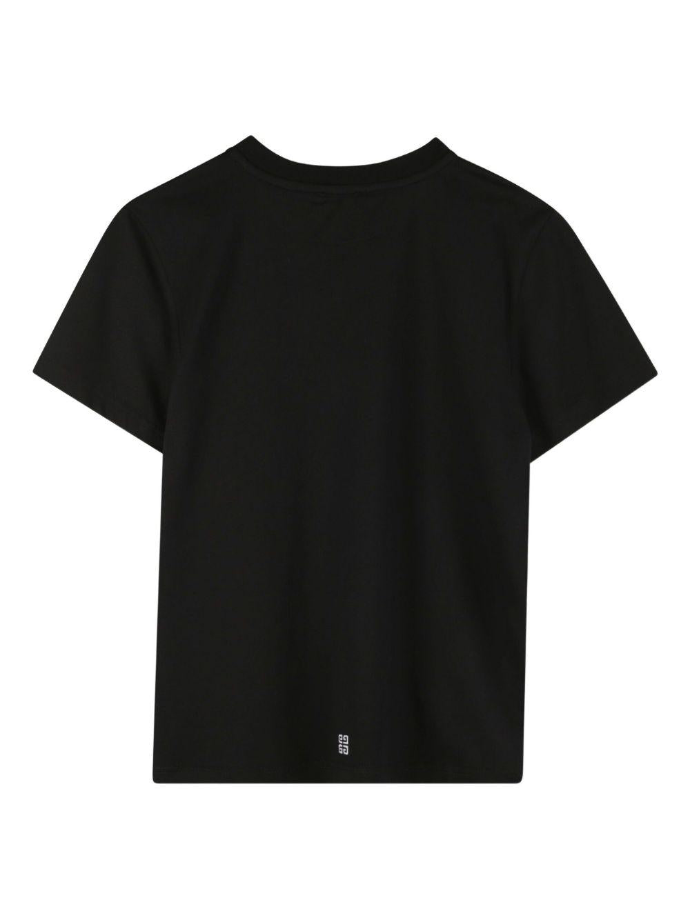 T-shirt per bambina Givenchy Kids nera con logo sul davanti H30959 09B GIVENCHY KIDS 