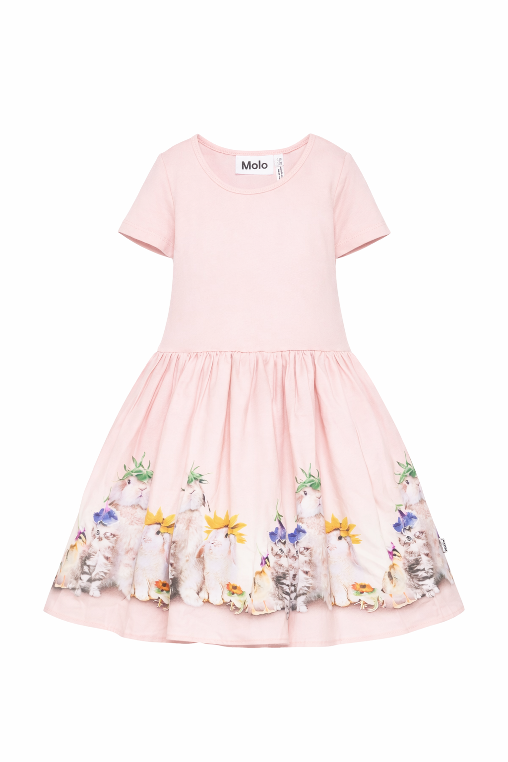 Abito per bambina Molo rosa con stampa grafica animali 2S26E102 5228 MOLO KIDS 