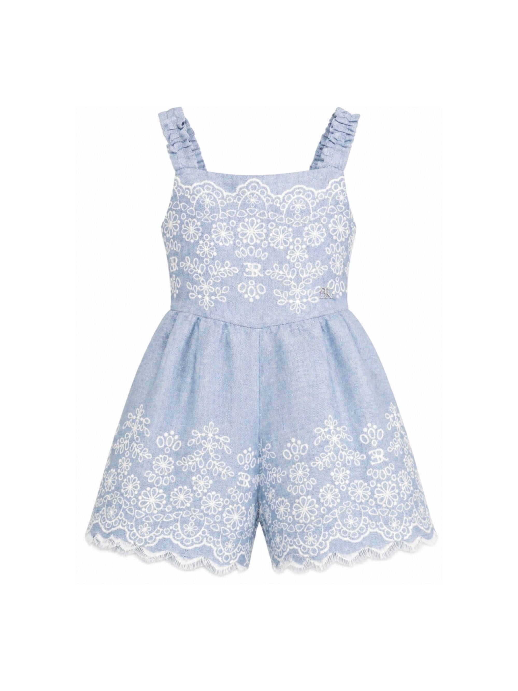 Abito per bambina Ermanno Scervino Junior in denim con ricami Z1G201 7672 0062 ERMANNO SCERVINO KIDS 