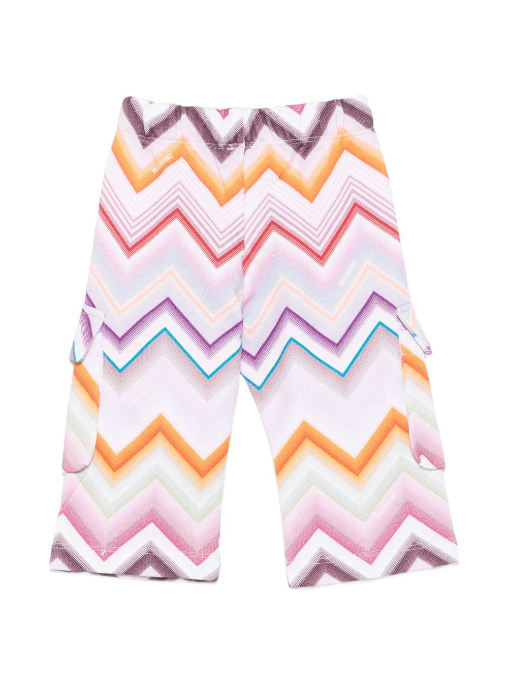 Pantaloni sportivi per bambina Missoni Kids multicolore con motivo a zigzag MZ6010 Z4078 999 MISSONI KIDS 